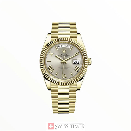 D-Date Yellow Gold Silver Dial President