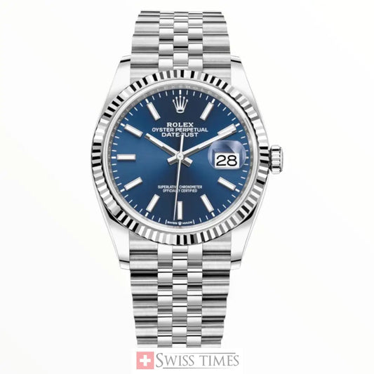 Date-Just 36MM Steel Blue Dial Jubilee