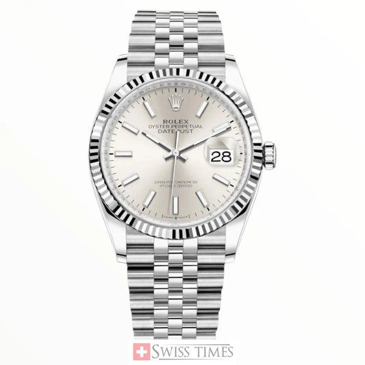 Date-Just Silver Dial Jubilee 36mm
