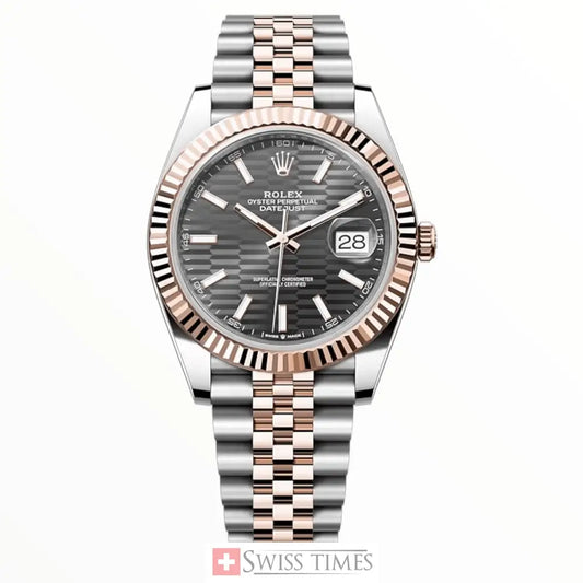 Date-Just Slate Fluted Motif Dial Jubilee 41mm