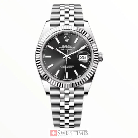 Date-Just Steel Black Dial Jubilee
