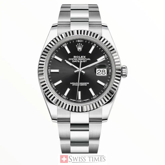 Date-Just Steel Black Dial Oyster