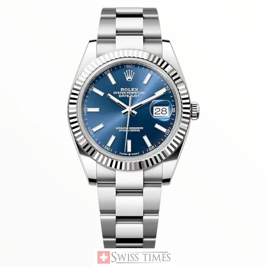 Date-Just Steel Blue Dial Oyster 41mm