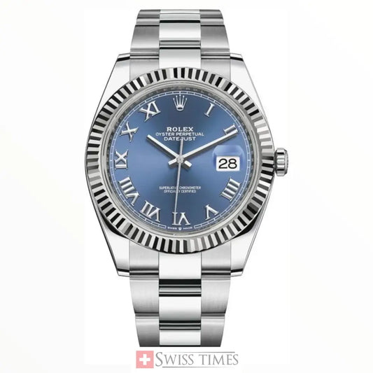 Date-Just Steel Blue Roman Dial Oyster