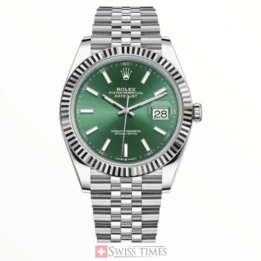 Date-Just Steel Green Dial Jubilee 41mm