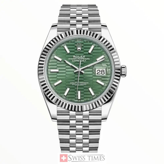 Date-Just Steel Green Motif Dial Jubilee 36mm