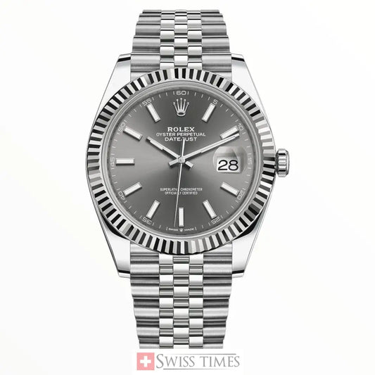 Date-Just Steel Grey Rhodium Dial Jubille