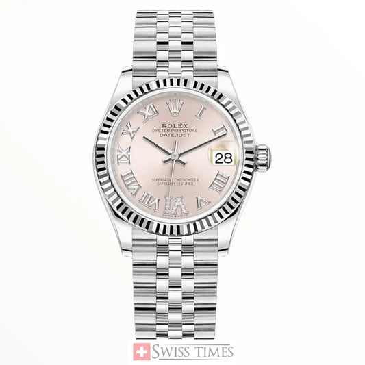 Date-Just Steel Pink IV Diamonds Dial Jubilee 31MM