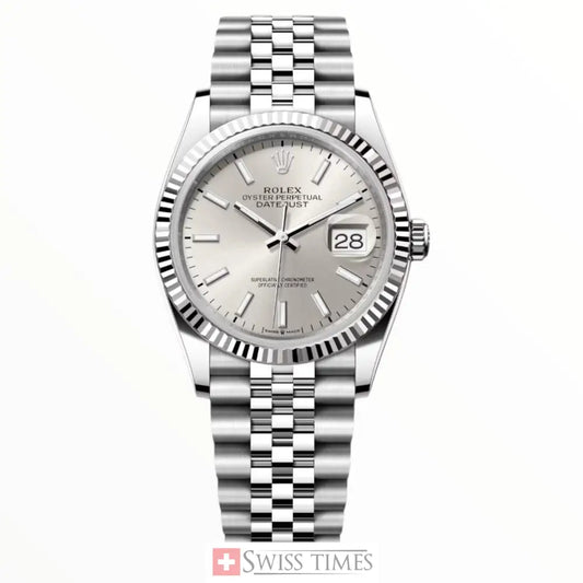 Date-Just Steel Silver Dial Jubilee 36mm