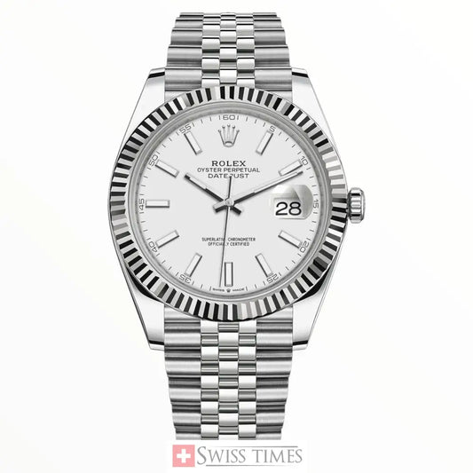 Date-Just Steel White Dial Jubilee