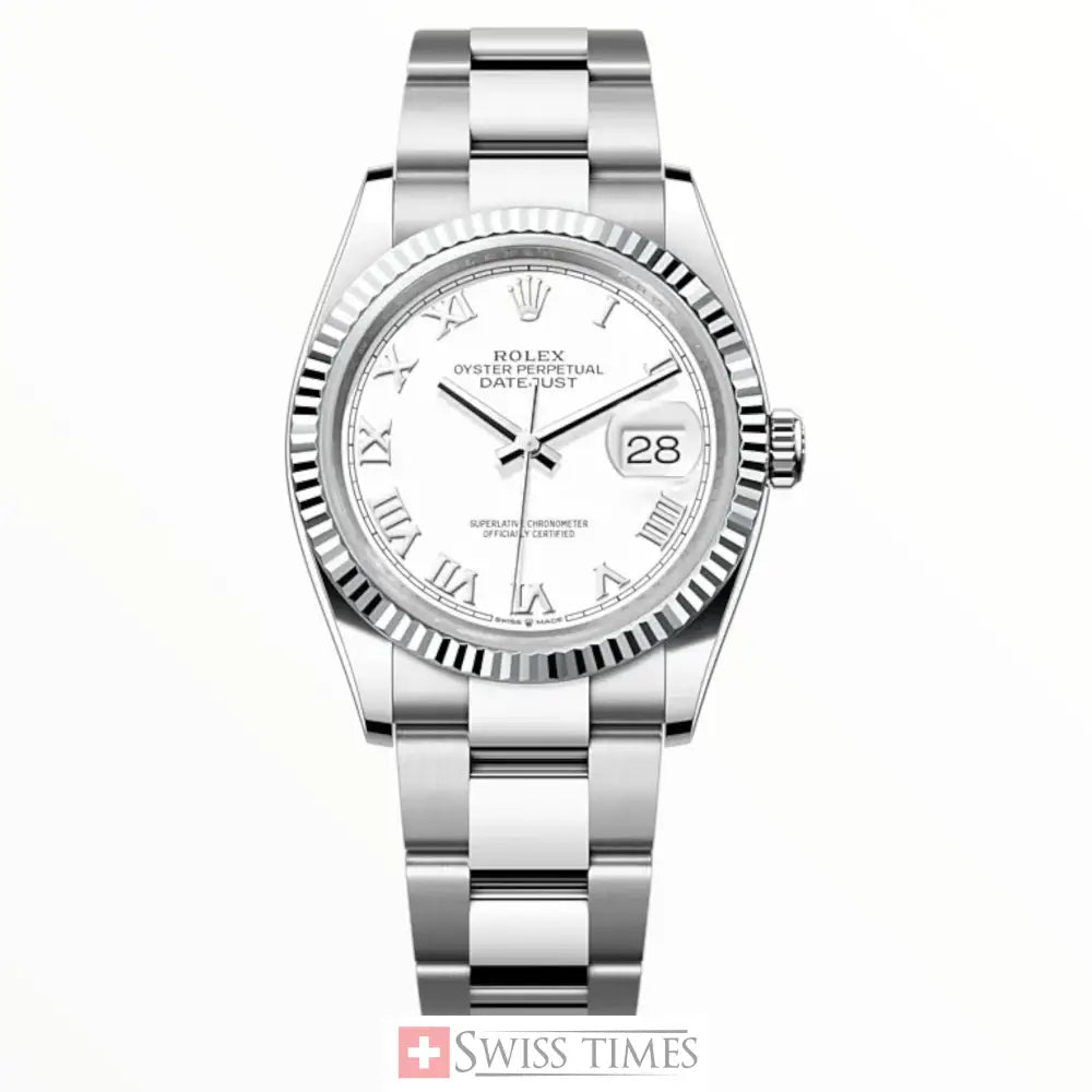 Date-Just Steel White Roman Dial Oyster