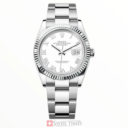 Date-Just Steel White Roman Dial Oyster