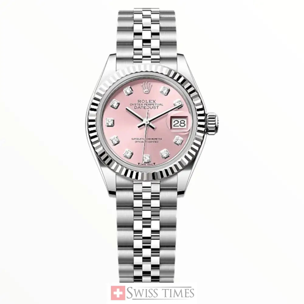Date-Just Steel With Pink Diamonds Dial Jubilee 28MM