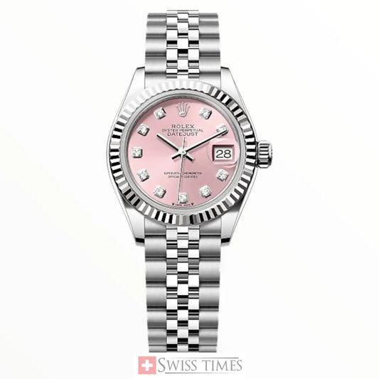 Date-Just Steel With Pink Diamonds Dial Jubilee 28MM