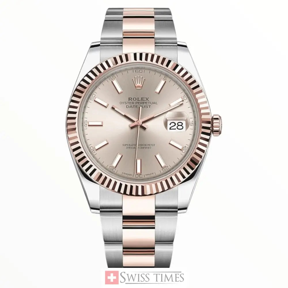 Date-Just Sundust Dial Rose Gold Oyster