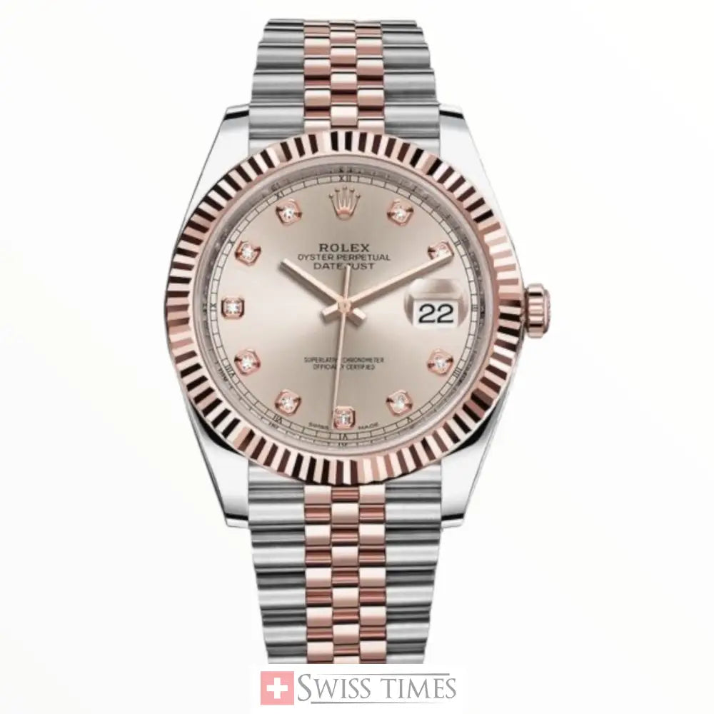 Date-Just Sundust Diamonds Dial Rose Gold Jubilee