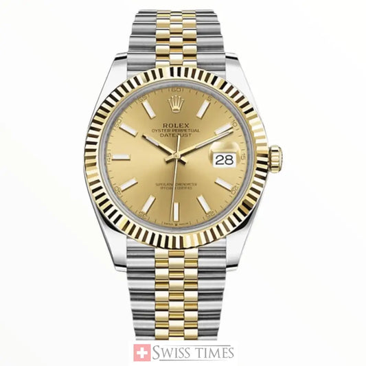 Date-Just Two Tone Champagne Dial Jubilee 41mm