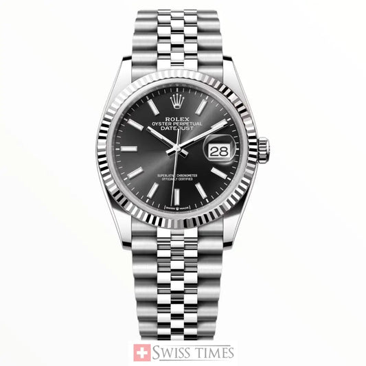 Datejust Steel Black Dial Jubilee 36mm