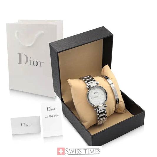 Dior Watch Set And Bracelet Stainless Steel