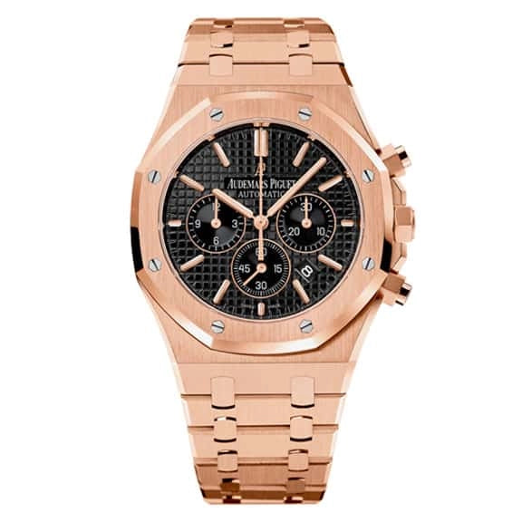 Audemars Piguet Royal Oak Chronografh Watch Everose Gold Black Dial 41mm