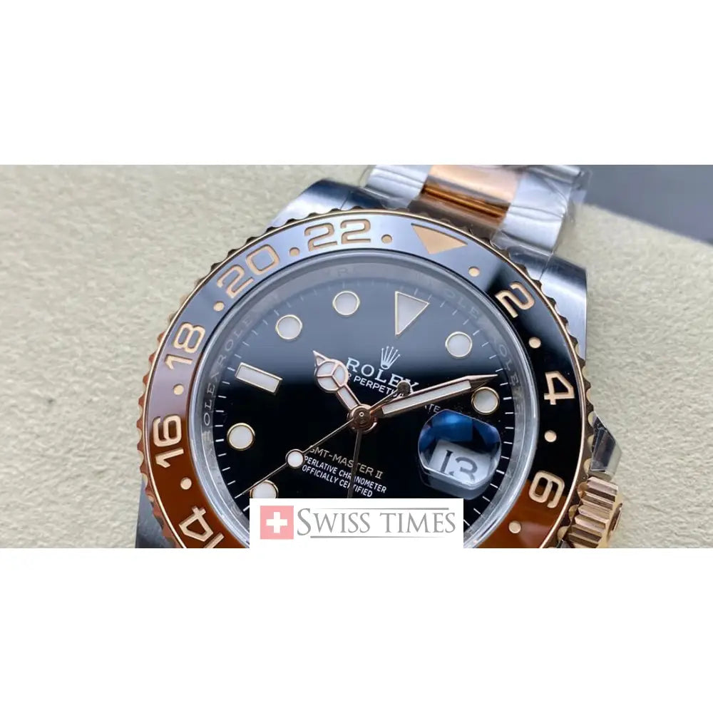 Gmt-Master II Rootbeer Two Tone Black Dial
