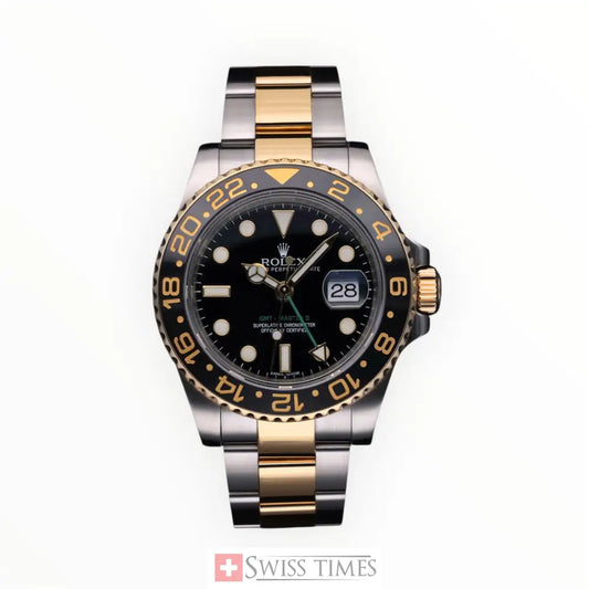 Gmt-Master II Two Tone Yellow Gold Black Dial