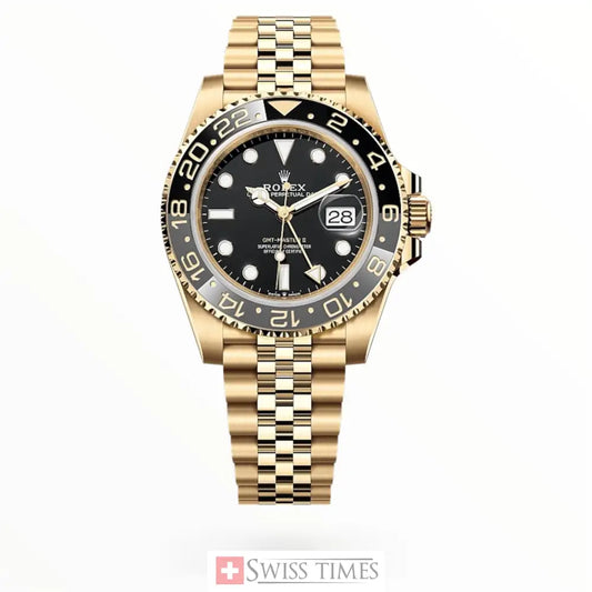 Gmt-Master II Yellow Gold Black Dial Jubilee