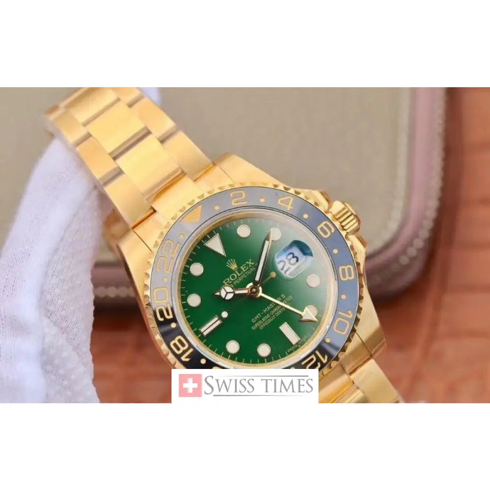 Gmt-Master II Yellow Gold Green Dial