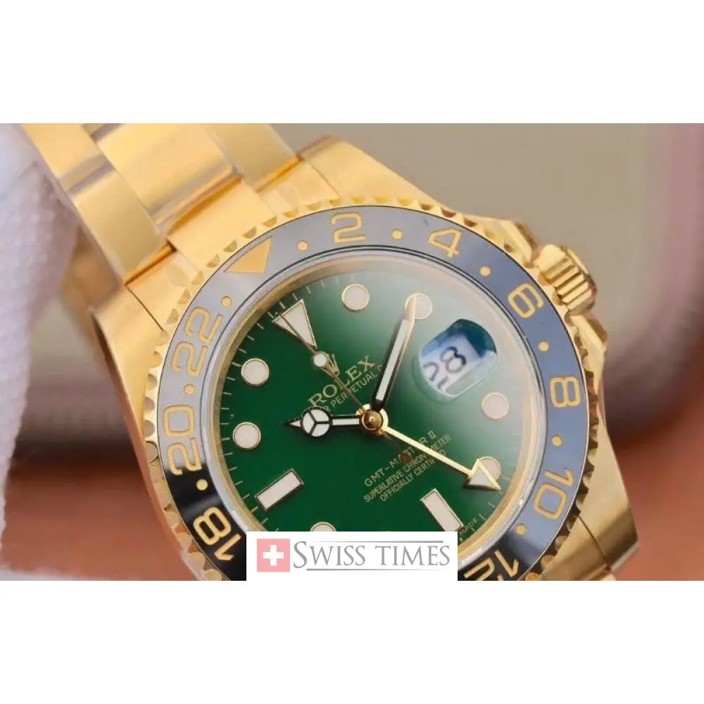 Gmt-Master II Yellow Gold Green Dial