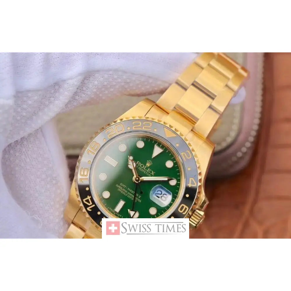Gmt-Master II Yellow Gold Green Dial