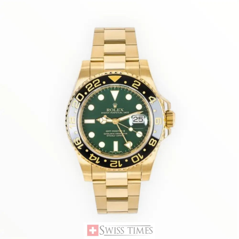 Gmt-Master II Yellow Gold Green Dial