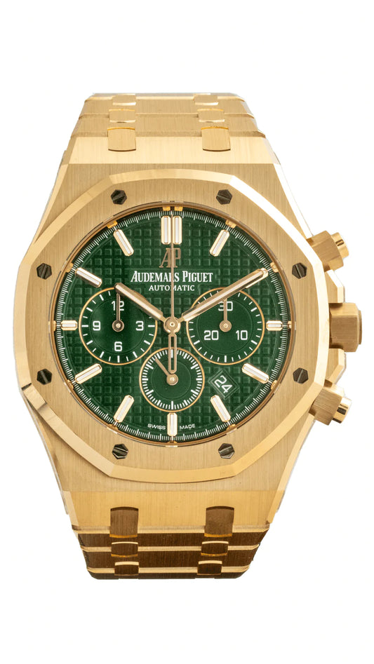 Audemars Piguet Royal Oak Chronograph Yellow Gold Green Dial 41mm