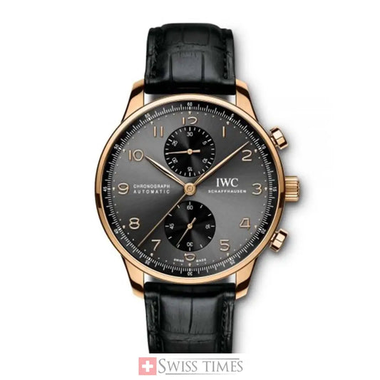 IWC Portuguese Chrono-Automatic Stainless Steel Gold Black Dial