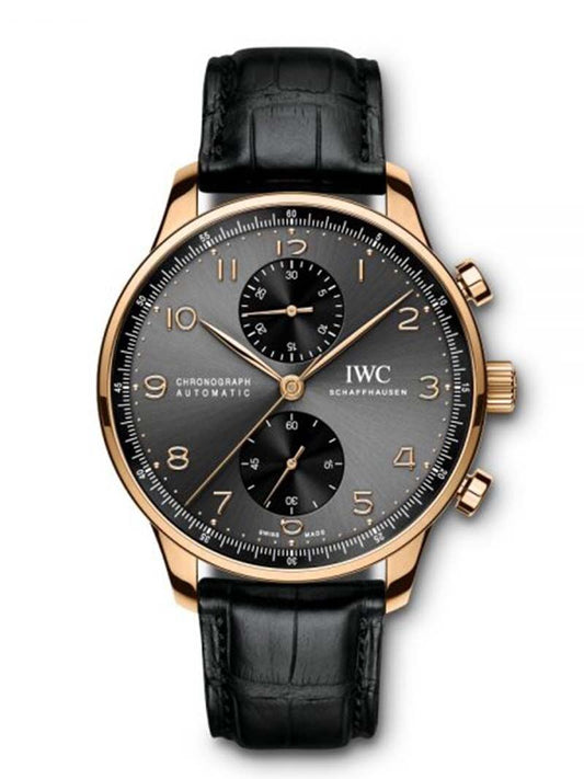 IWC Portuguese Chrono-Automatic Stainless Steel  Gold Black Dial