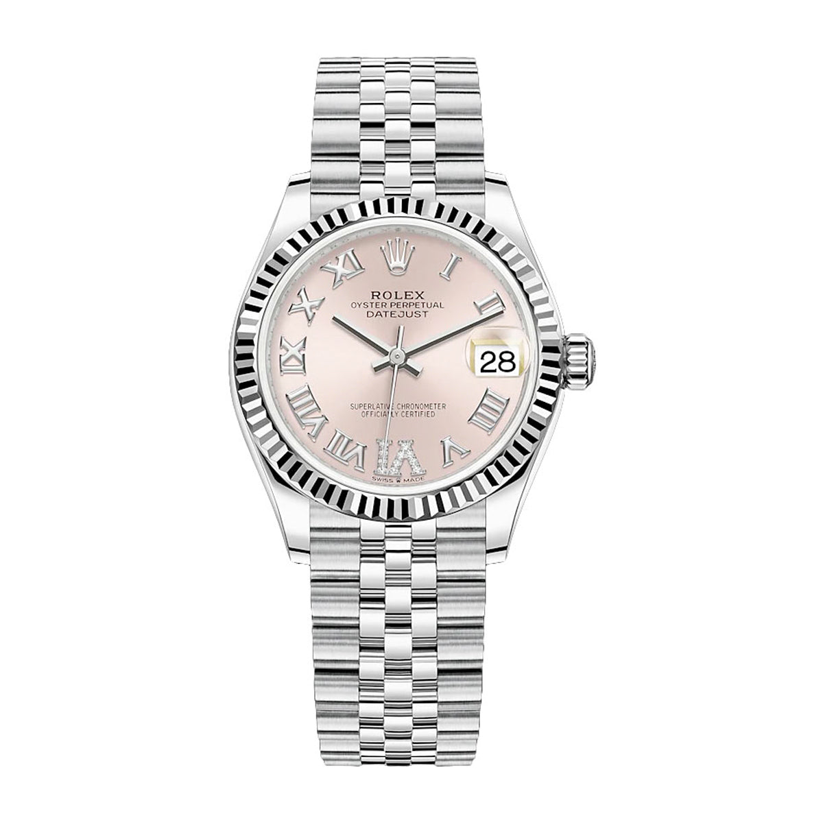 Rolex Datejust Steel Pink IV Diamonds Dial Jubilee 31MM