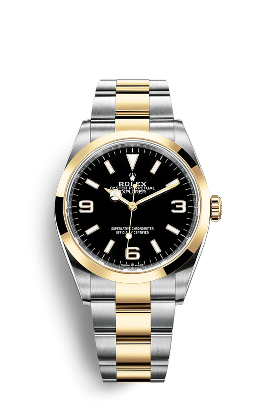 Rolex Explorer Two Tone Black Dial  36mm