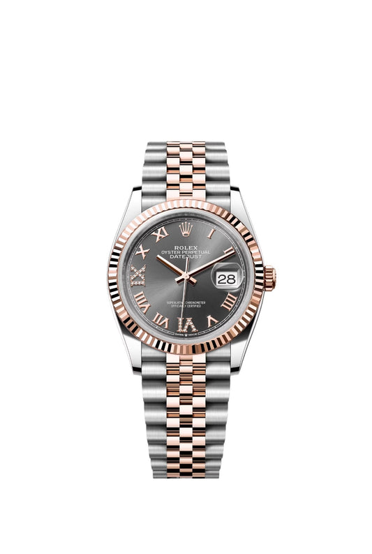 Rolex Datejust Two Tone Pink Gold Grey Rhodium Roman Dial Jubilee&nbsp;