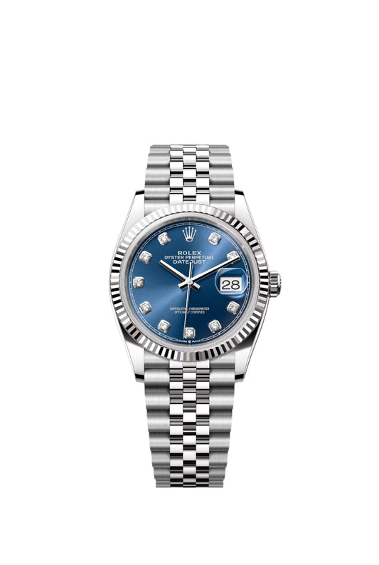 Rolex Datejust Steel Blue Diamonds Dial Jubilee 36mm