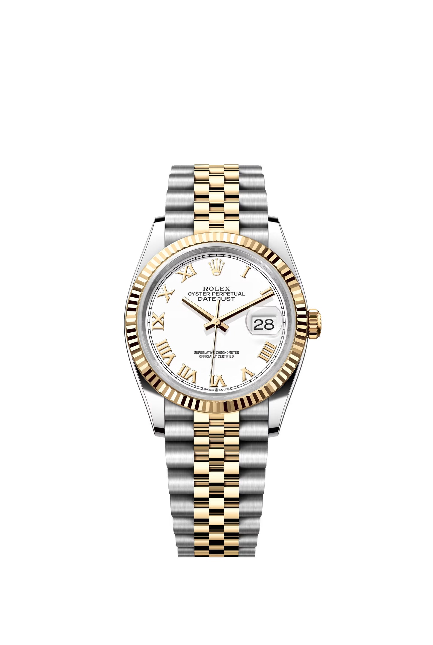 Rolex Datejust Two White Roman Dial Jubilee 36mm