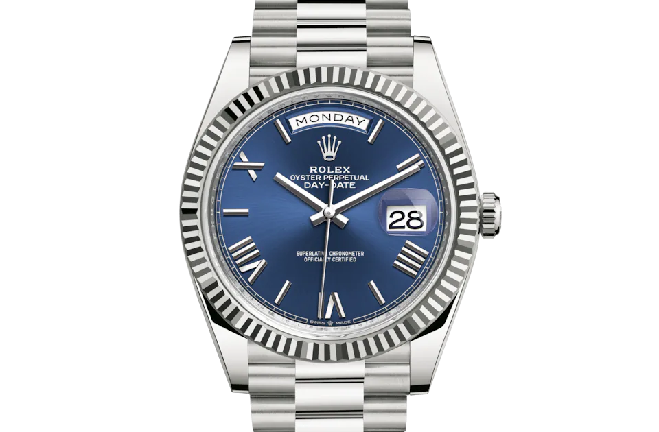 Rolex Day-Date Steel Blue Roman Dial President