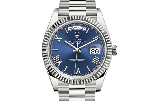 Rolex Day-Date Steel Blue Roman Dial President