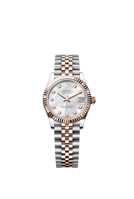 Rolex Datejust TwoTone Pink Gold Mother Of Pearl White Diamonds Dial Jubilee 31MM