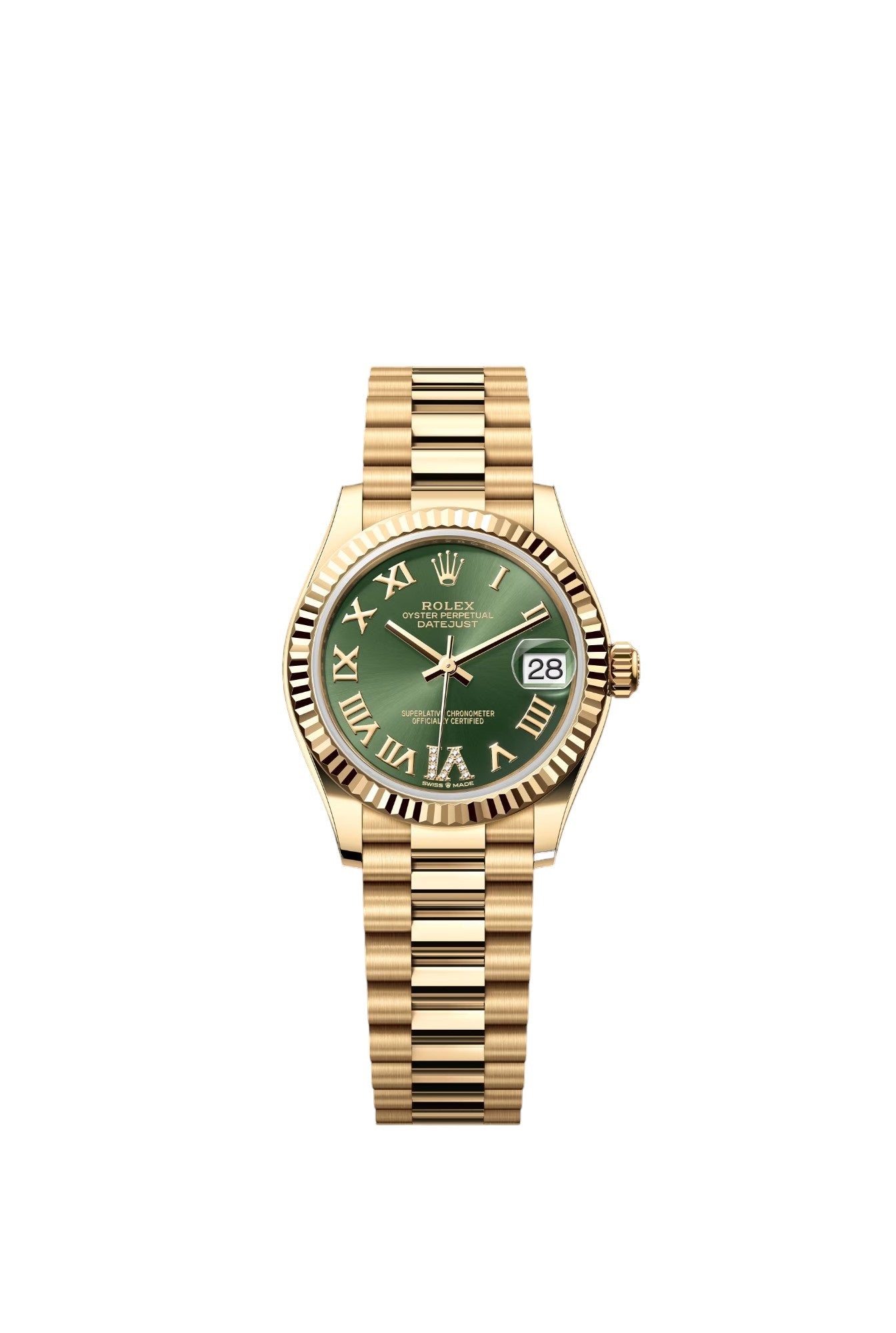 Rolex Datejust Olive Green Roman VI President 31MM