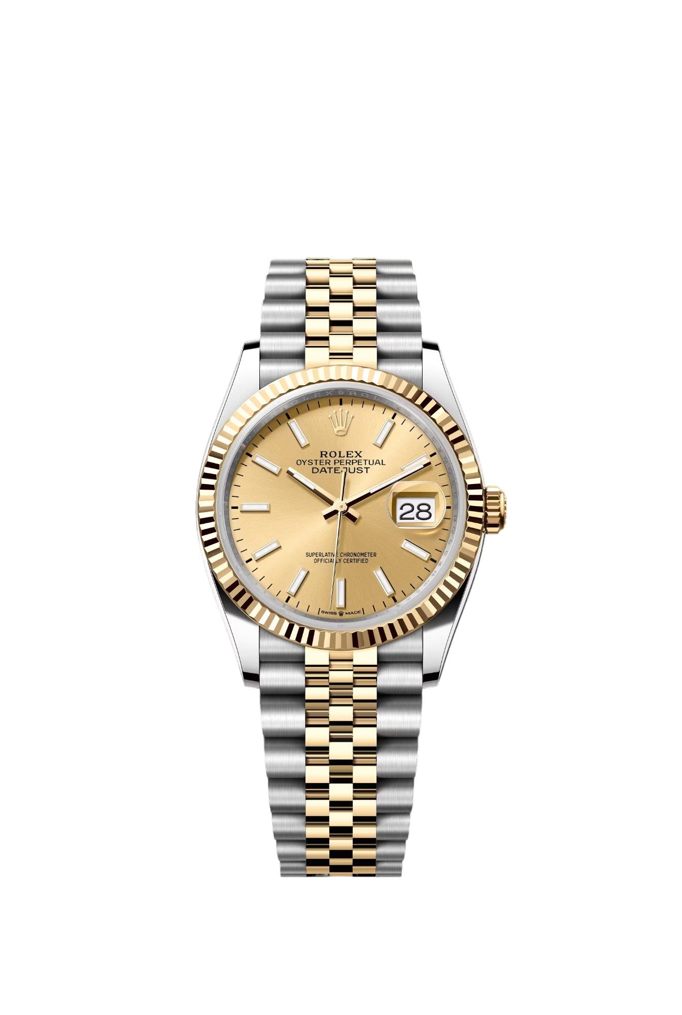 Rolex 36MM Datejust Two Tone Champagne Dial Jubilee