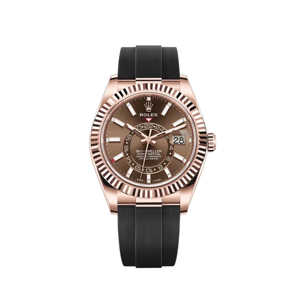 Rolex Sky-Dweller Chocolate Dial Everose Gold With Rubber