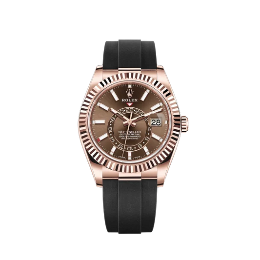 Rolex Sky-Dweller Chocolate Dial Everose Gold With Rubber