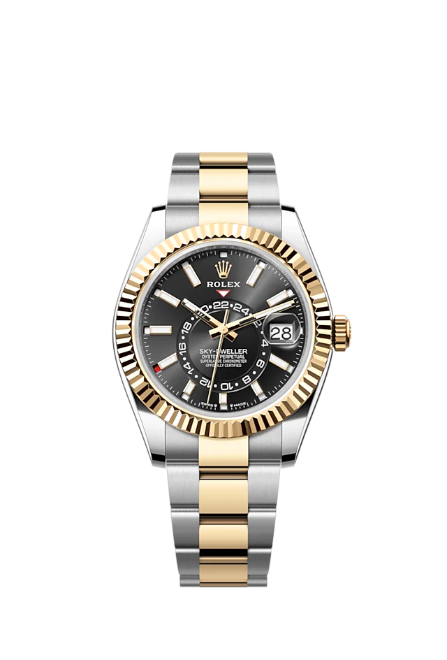 Rolex Sky-Dweller Two Tone Black Dial Oyster