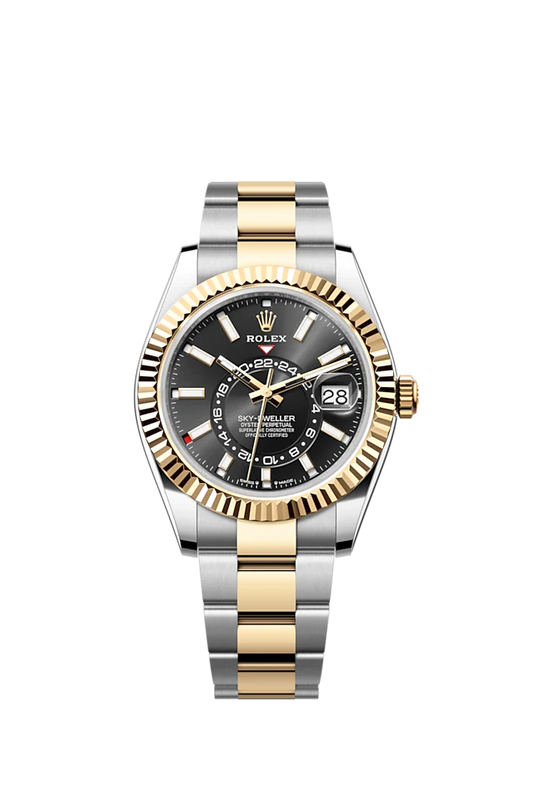 Rolex Sky-Dweller Two Tone Black Dial Oyster