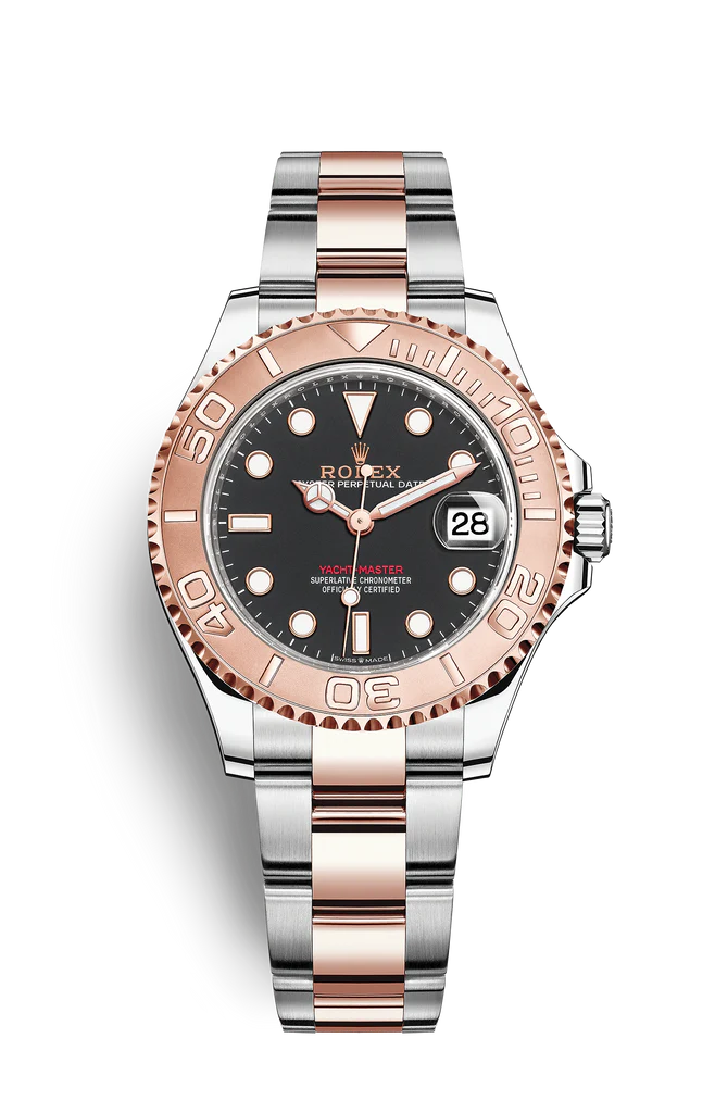 Rolex Yacht-Master 40 Two Tone Pink Gold Black Dial