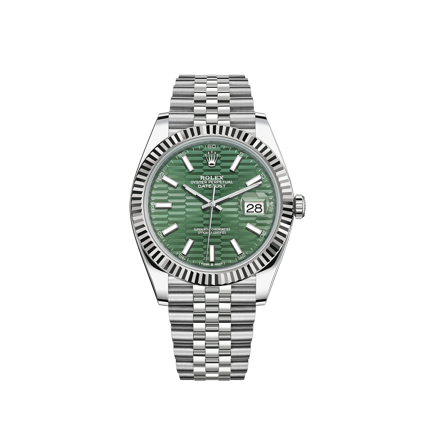 Rolex Datejust Steel Green Motif Dial Oyster